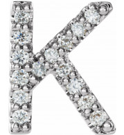 14K White .05 CTW Diamond Single Initial K Earring - 867976050P