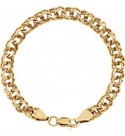 14K Yellow 7 mm Solid Double Link Charm 7.75 Bracelet - CH113120426P