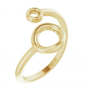 14K Yellow Double Circle Bypass Ring - 51740102P