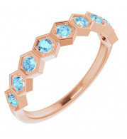 14K Rose Aquamarine Stackable Ring - 71876632P