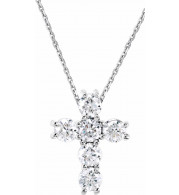 14K White 1/3 CTW Diamond Cross 18 Necklace - R4230960022P