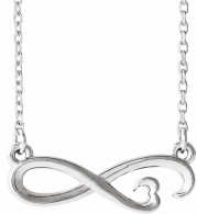 14K White Infinity-Inspired Heart 16-18 Necklace - 86673600P