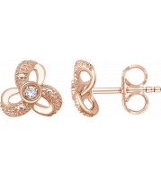 14K Rose 1/6 CTW Diamond Knot Earrings - 65305560003P