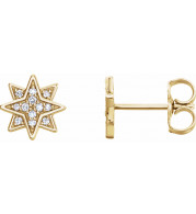 14K Yellow .08 CTW Diamond Star Earrings - 86435601P
