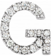 14K White .06 CTW Diamond Single Initial G Earring - 867976030P