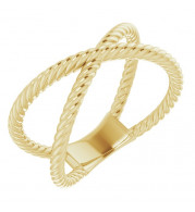 14K Yellow Criss-Cross Rope Ring - 51737102P