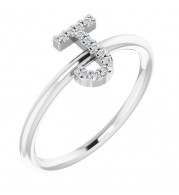 14K White .05 CTW Diamond Initial J Ring - 1238346045P