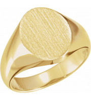 14K Yellow 12x10 mm Oval Signet Ring - 5758123701P