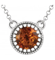 14K White Citrine November 18 Birthstone Necklace - 651611122P