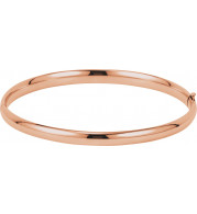 14K Rose 4.75 mm Hinged Bangle Bracelet - BRC181240493P