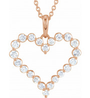 14K Rose 1 CTW Diamond Heart 18 Necklace - 6496060002P