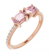 14K Rose Morganite & 1/5 CTW Diamond Ring - 12219660003P