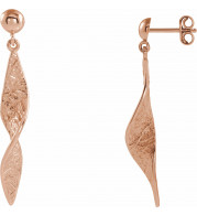14K Rose Twisted Dangle Earrings - 653550102P
