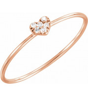 14K Rose .03 CTW Diamond Petite Heart Ring - 65192160000P