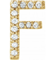 14K Yellow .05 CTW Diamond Single Initial F Earring - 867976026P