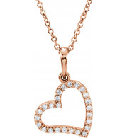 14K Rose 1/10 CTW Diamond 16 Necklace - 85863102P