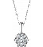 14K White 1/3 CTW Diamond 16-18 Necklace - 65265860000P