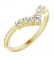 14K Yellow Diamond Graduated V Ring - 720776013P