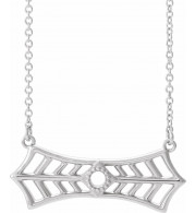 14K White Vintage-Inspired Bar 18 Necklace - 86877605P