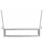 14K White Rectangle 16-18 Necklace - 65194960001P