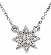 14K White .04 CTW Diamond Star 16-18 Necklace - 86436600P