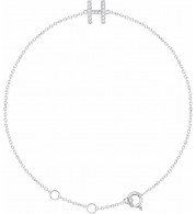 14K White .06 CTW Diamond Initial H 6-7 Bracelet - 65268960008P