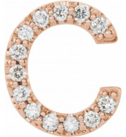 14K Rose .05 CTW Diamond Single Initial C Earring - 867976012P