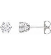 14K White 4.5 mm I3 3/4 CTW Diamond 6-Prong Wire Basket Earrings - 292366080P