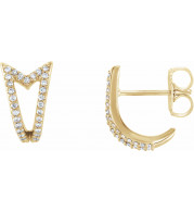 14K Yellow 1/6 CTW Diamond Geometric J-Hoop Earrings - 86479601P