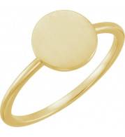 14K Yellow Round Engravable Ring - 51399101P