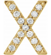 14K Yellow .06 CTW Diamond Single Initial X Earring - 867976121P