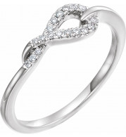 14K White 1/10 CTW Diamond Knot Ring - 65245560001P