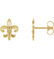 14K Yellow Fleur-De-Lis Earrings - 861091004P