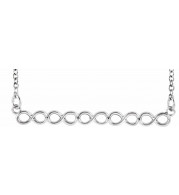 14K White Infinity-Inspired 16-18 Bar Necklace - 86768101P