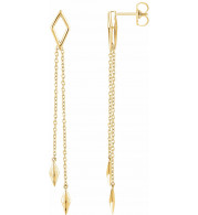 14K Yellow Geometric Chain Earrings - 65233460001P