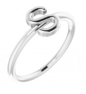 14K White Initial S Ring - 51895209P