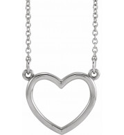 14K White 13.8x13 mm Heart 16 Necklace - 85874104P
