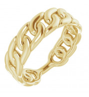 14K Yellow Stackable Chain Link Ring - 51671102P