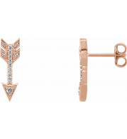 14K Rose 1/6 CTW Diamond Arrow Earrings - 65243560005P
