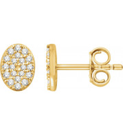 14K Yellow 1/6 CTW Diamond Oval Cluster Earrings - 65183160000P