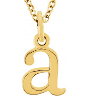 14K Yellow Lowercase Initial a 16 Necklace - 8578070000P