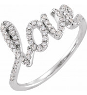 14K White 1/4 CTW Diamond Love Ring - 653604601P