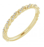 14K Yellow 1/8 CTW Diamond Pavu00e9 Twisted Anniversary Band - 1226806001P