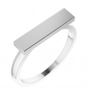 14K White 16x4 mm Rectangle Signet Ring - 51550101P
