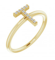 14K Yellow .06 CTW Diamond Initial T Ring - 1238346096P