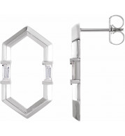 14K White 1/3 CTW Diamond Geometric Earrings - 87075600P