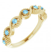 14K Yellow Aquamarine Stackable Ring - 720466024P