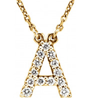 14K Yellow Initial A 1/6 CTW Diamond 16 Necklace - 67311126P
