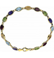 14K Yellow Multi-Gemstone Line 7 Bracelet - 651540100P