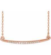 14K Rose .05 CTW Diamond Curved Bar 16-18 Necklace - 86681602P